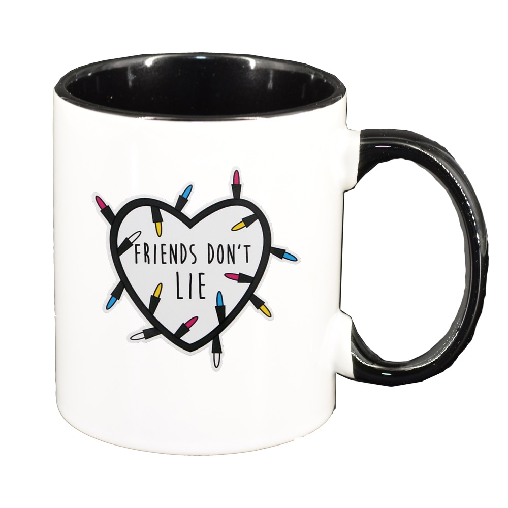 Cana Stranger Things Friends Dont Lie, interior negru, 330ml, D1292