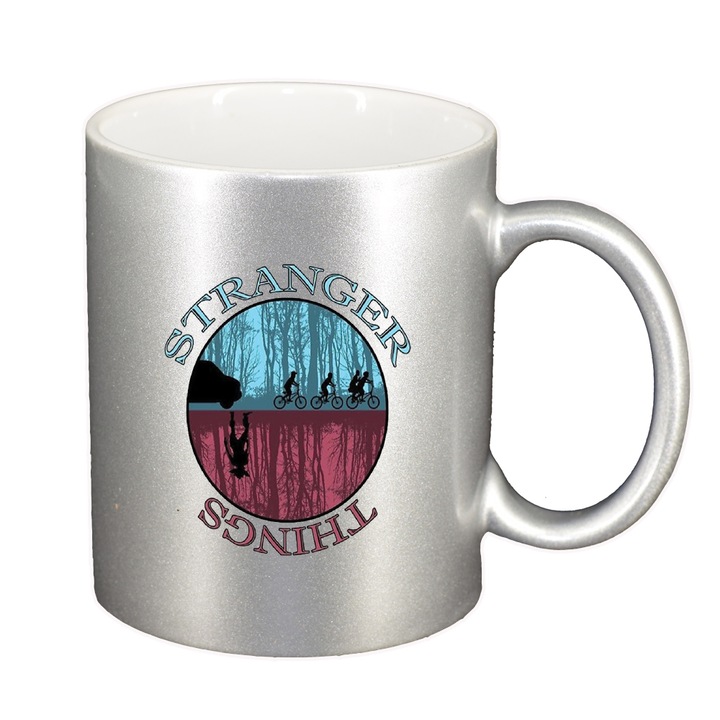 Cana Stranger Things, argintiu sidefata, 330ml, D1301