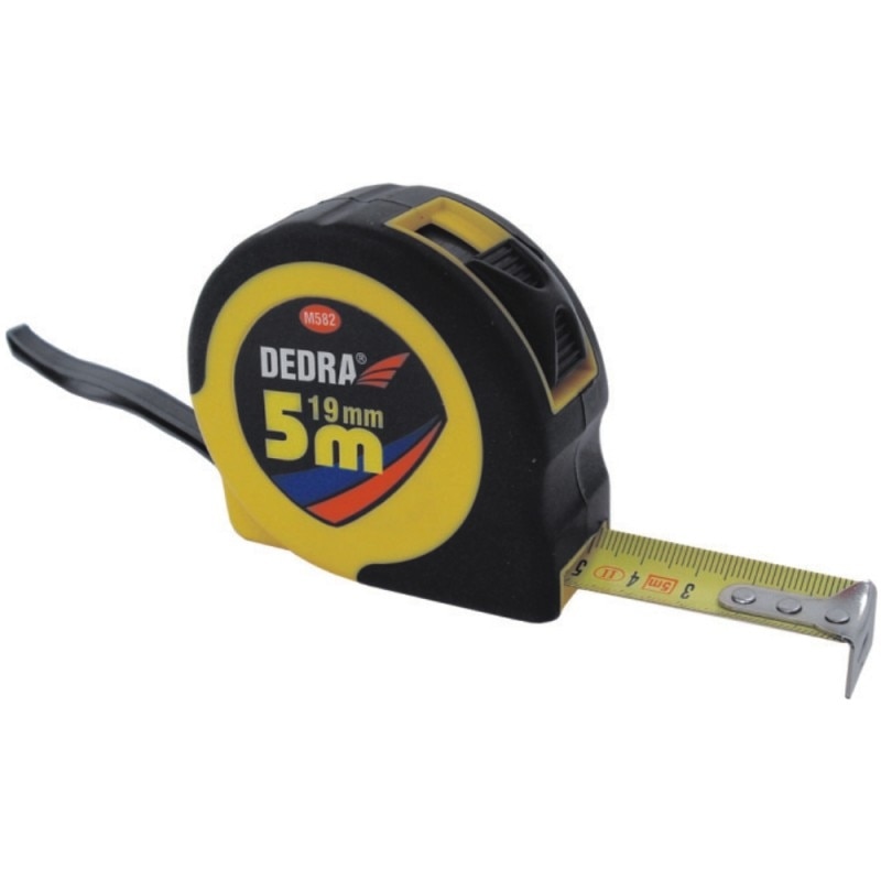 Ruleta, 16mm, 5m, stop, invelis cauciuc, Dedra