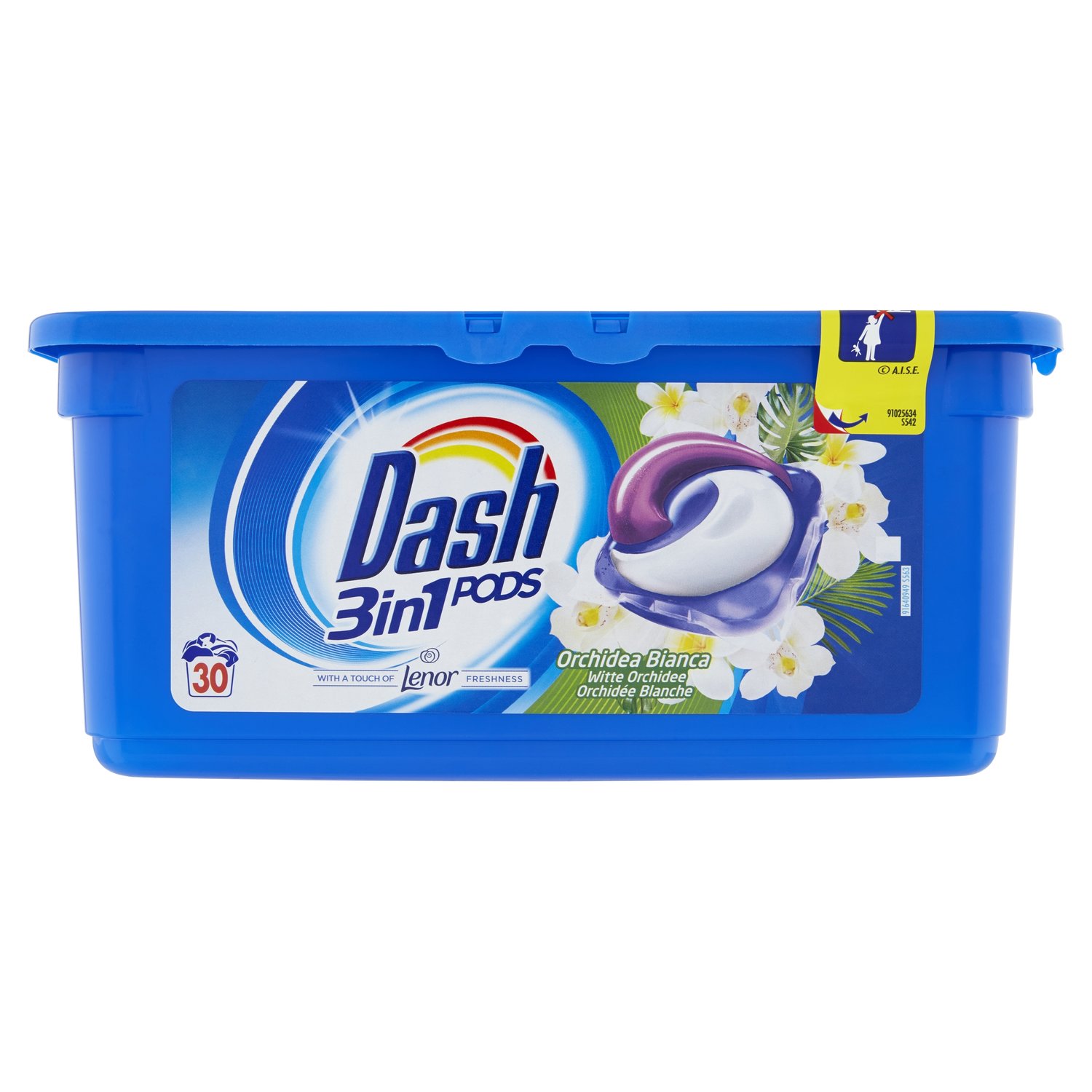 Detergent Capsule Dash 3 in 1 Orhidee Alba 30 buc