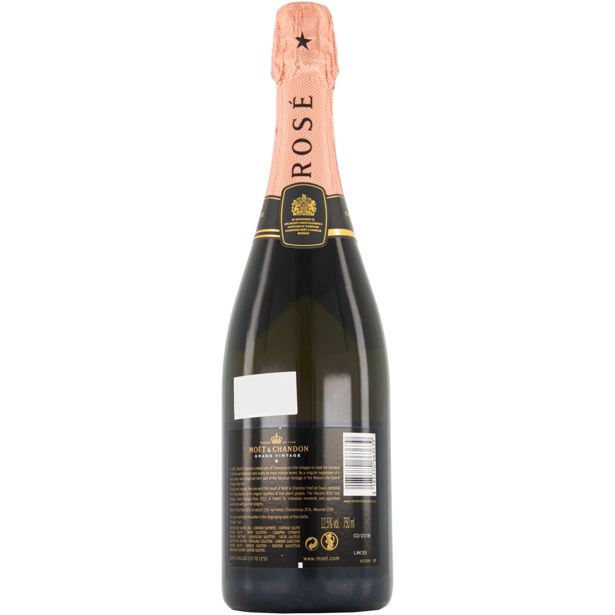 Sampanie Moet & Chandon Grand Vintage Rosé 2012, 12.5%, 0.75l