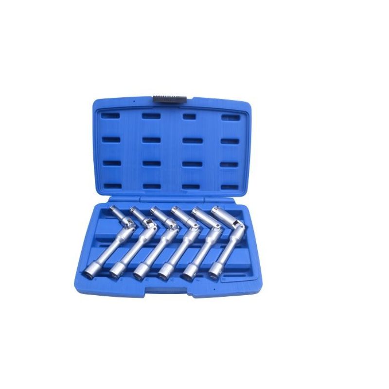 Trusa tubulare articulate pentru bujii, QUATROS, 6 piese, 3/8