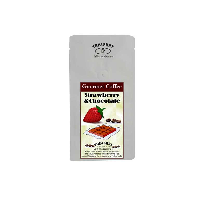 Cafea cu aroma de Capsuni , Boabe 100g , Treasure