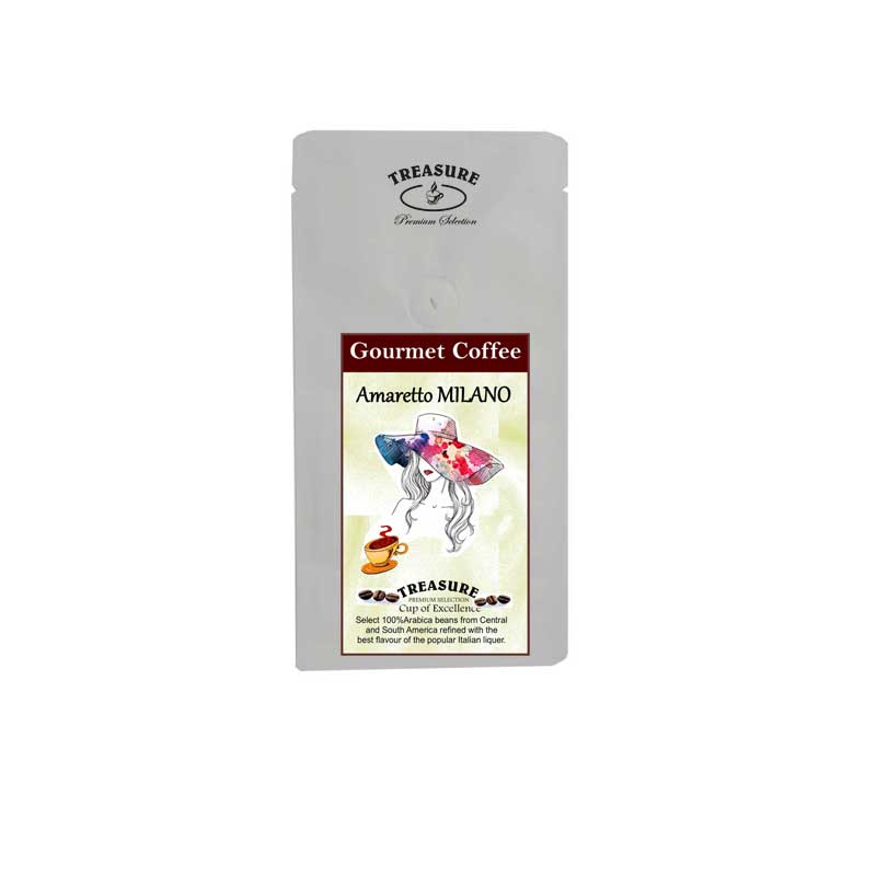 Cafea cu aroma de Amaretto , Macinata 100g , Treasure
