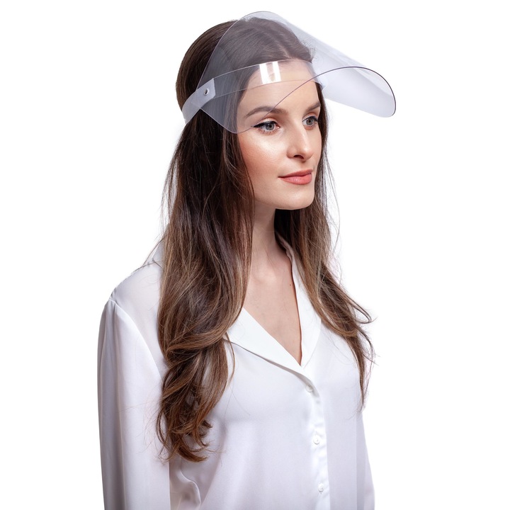 Viziere fata, set 100 bucati, plastic Pet G, transparente, rabatabile