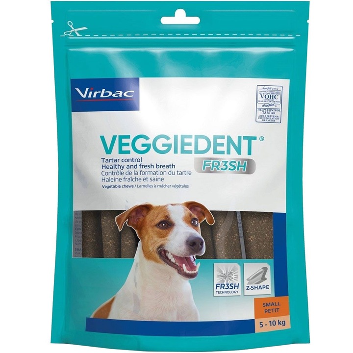 Награди за кучета Virbac Veggiedent Fresh Small, 5-10 кг