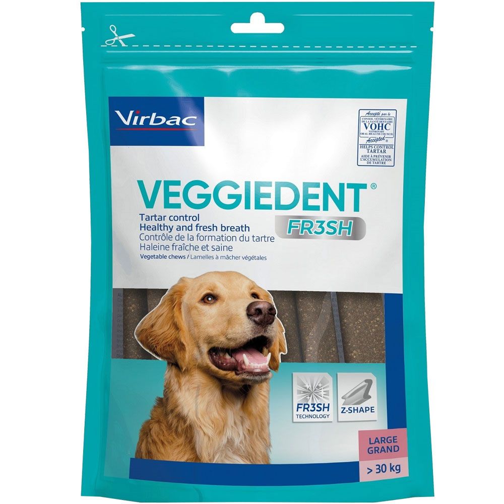 Recompense pentru caini, Virbac, Veggiedent Fresh, Large >30kg