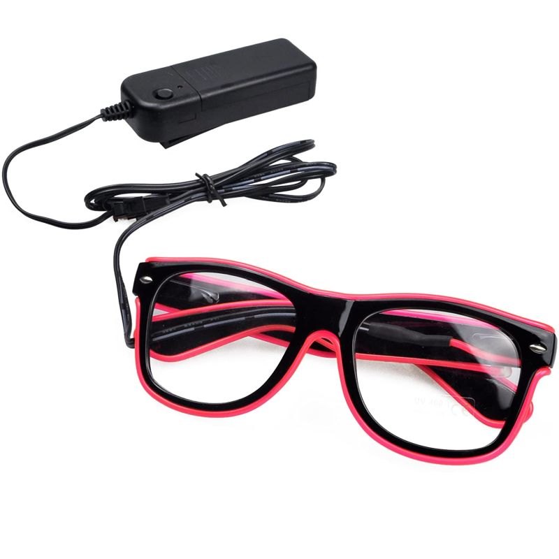 Ochelari party luminosi, ProCart, fir El Wire, 3 moduri de iluminare, invertor, Roz