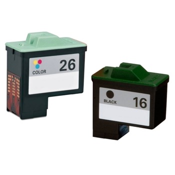 Set 2 cartuse cerneala compatibile Lexmark 10N0016 10N0026, #16, #26 pentru Lexmark X1130/X1140/X1150/X1155/X1160/X1180/X1185/X1190/X1195/X1240/X1270/X75/Z13/Z23/Z23e/Z24/Z25/Z25L/Z25LE/Z33/Z34/Z35/Z35LE/Z35t/Z510 black, tricolor, 685 pagini Set 2 cartuse cerneala compatibile Lexmark 10N0016 10N0026, #16, #26 pentru Lexmark X1130/X1140/X1150/X1155/X1160/X1180/X1185/X1190/X1195/X1240/X1270/X75/Z13/Z23/Z23e/Z24/Z25/Z25L/Z25LE/Z33/Z34/Z35/Z35LE/Z35t/Z510 black, tricolor, 685 pagini