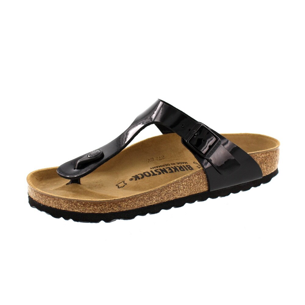 Papuci din material sintetic, GIZEH 0043661, Birkenstock, Negru lacuit