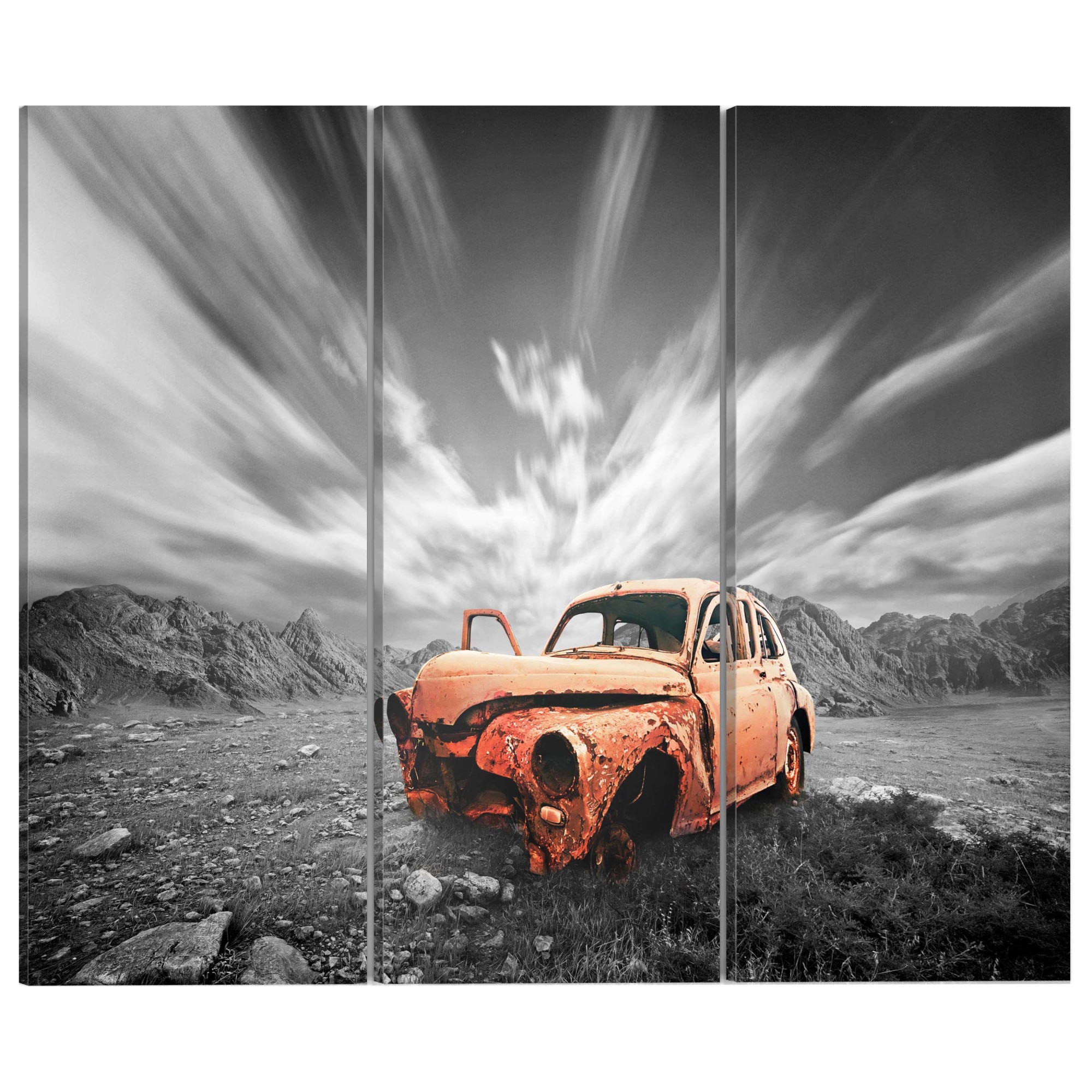 Tablou canvas 3 piese - Masina veche - 60 x 40 cm