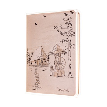 Agenda de buzunar nedatata, Magnetella, foi albe - veline, 7 x 10,3 cm, 60 file, Satul romanesc Agenda de buzunar nedatata, Magnetella, foi albe - veline, 7 x 10,3 cm, 60 file, Satul romanesc