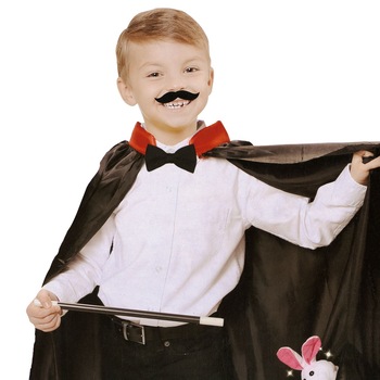 Costum de magician pentru copii, cu pelerina, palarie, papion, bagheta magica + alte accesorii pentru magie, de la 3 la 11 ani, ATS Costum de magician pentru copii, cu pelerina, palarie, papion, bagheta magica + alte accesorii pentru magie, de la 3 la 11 ani, ATS