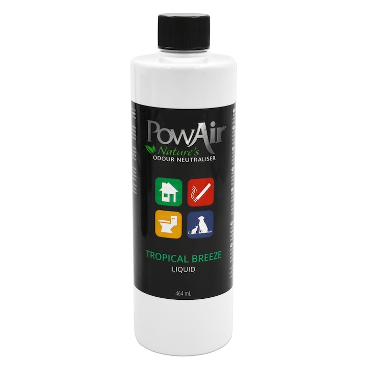 Solutie pentru indepartarea mirosurilor de animale Powair Tropical Breeze, 464 ml