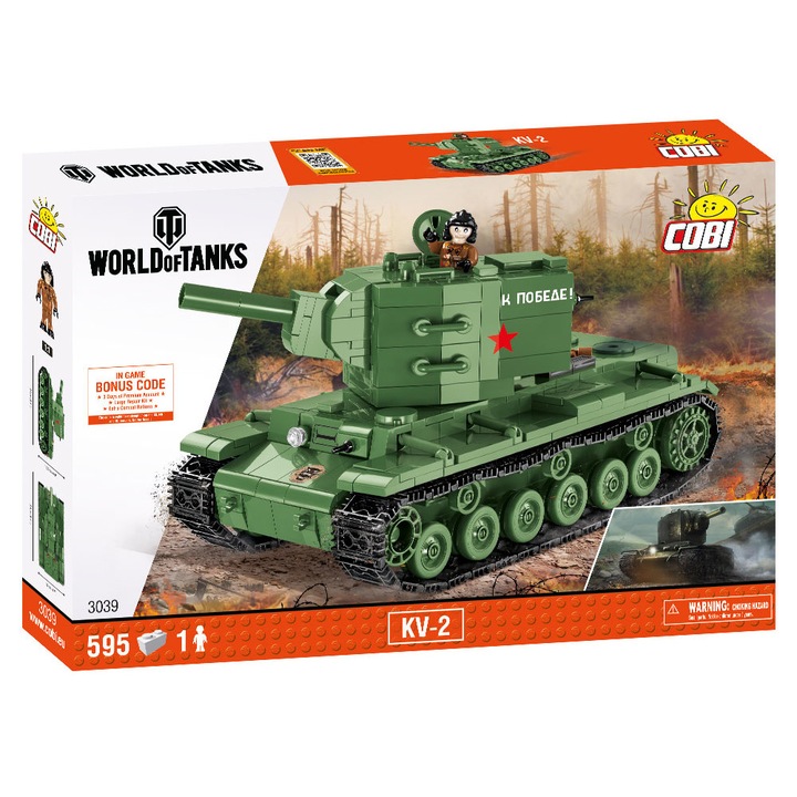 Set de construit Cobi, World of Tanks, Tanc KV-2 - 595 piese