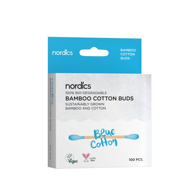 Betisoare pentru Urechi, Bambus si Bumbac, Albastru, 100 buc