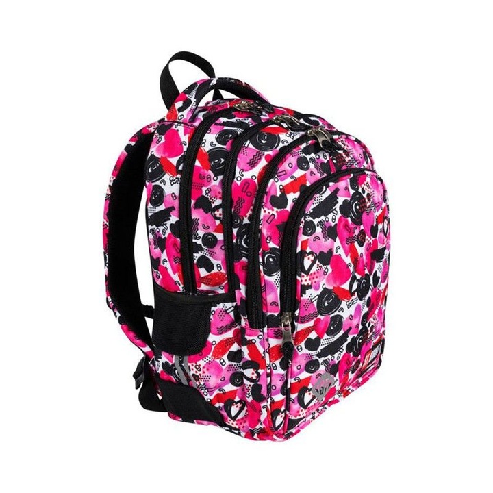 Ghiozdan clasele I-IV, 4 compartimente, Majewski, Gama St. Right, Colectia Hearts, BP-58