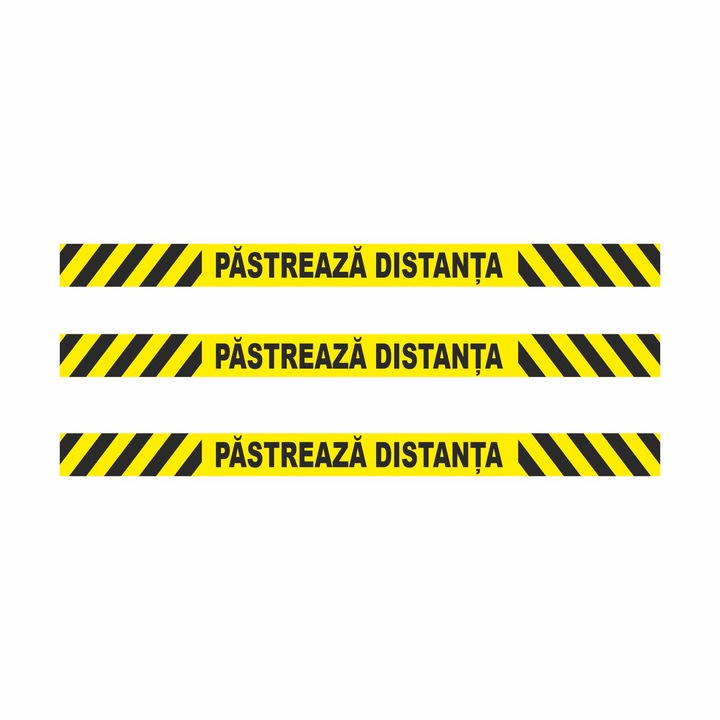 Sticker atentionare distanta , Color Tuning, Pastreaza distanta, 5x70 cm