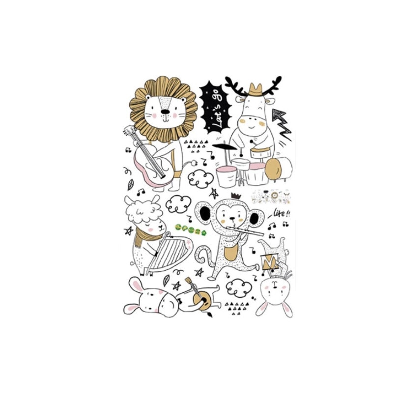 Sticker concert formatie animale ,50X70cm