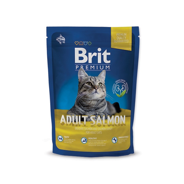 Hrana uscata pentru pisici, Brit Premium Cat Adult, somon, set 6 x 300 gr