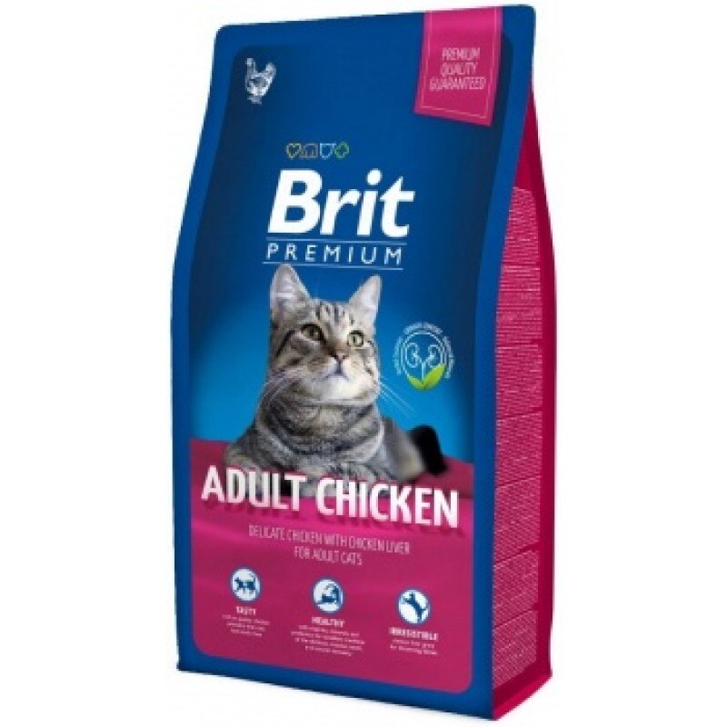 Hrana uscata pentru pisici, Brit Premium Cat Adult, pui, 800 gr