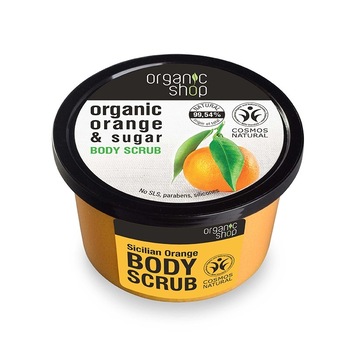 Scrub de corp delicios cu zahar si portocala Sicilian Orange, 250 ml Organic Shop Scrub de corp delicios cu zahar si portocala Sicilian Orange, 250 ml Organic Shop