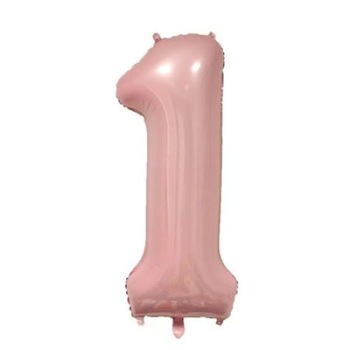 Balon folie cifra 1, 100cm, roz Balon folie cifra 1, 100cm, roz