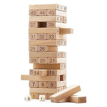 Joc Jenga din lemn cu 4 zaruri 23.5 x 7.5 cm Joc Jenga din lemn cu 4 zaruri 23.5 x 7.5 cm