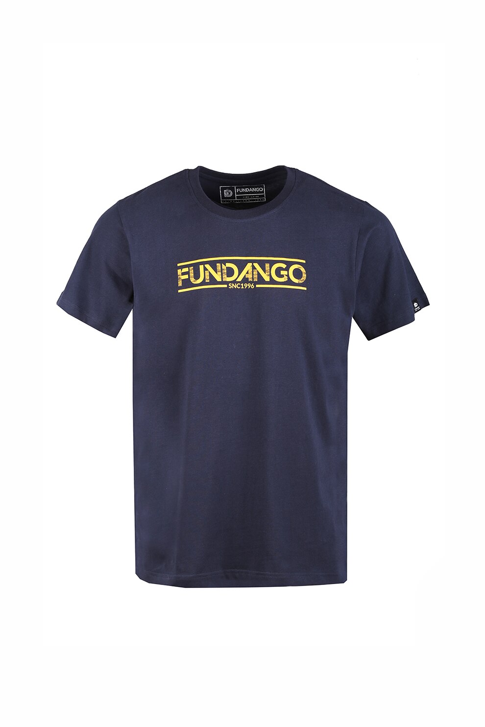 Fundango, Tricou regular fit cu imprimeu logo U, Bleumarin inchis, S