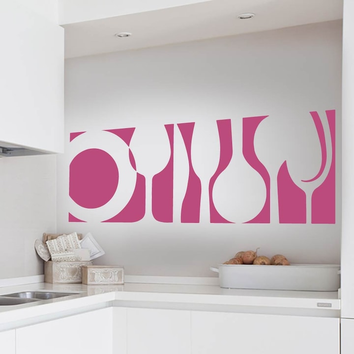 homeTATTOO - Modern konyha Falmatrica, faltetoválás 140x50cm Pink