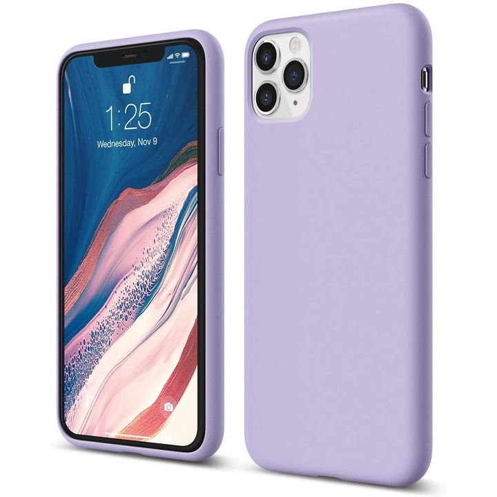 Husa PlanetPhone compatibila cu iPhone XI Pro, iPhone 11 Pro, ultra slim silicon Mov, cu interior de catifea