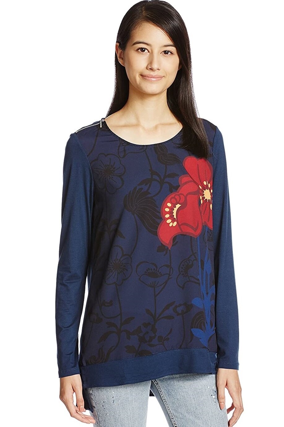 Bluza dama, Desigual, 2, Albastru floral