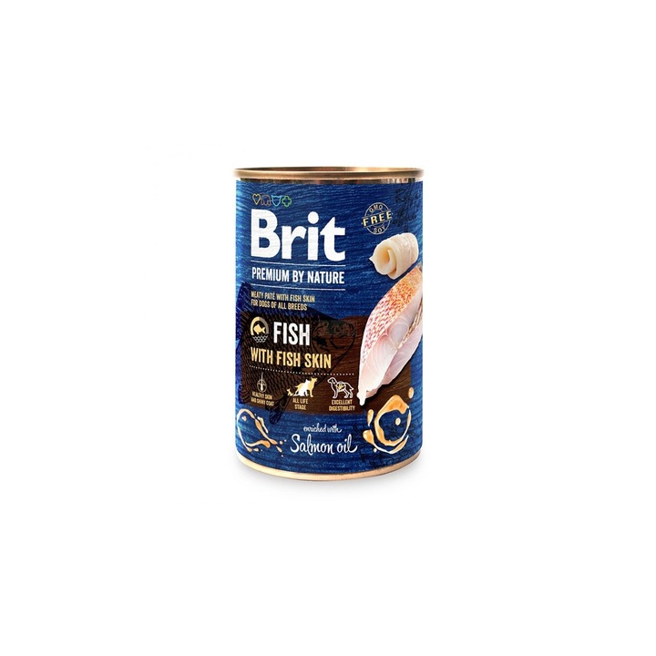 Hrana umeda pentru caini, Brit Premium by Nature, peste, set 6 x 800 gr