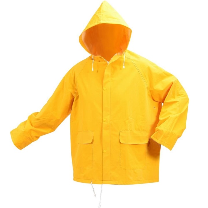 Дъждобран Vorel, 74627, С цип и качулка, Размер XXL, Цвят: Жълт