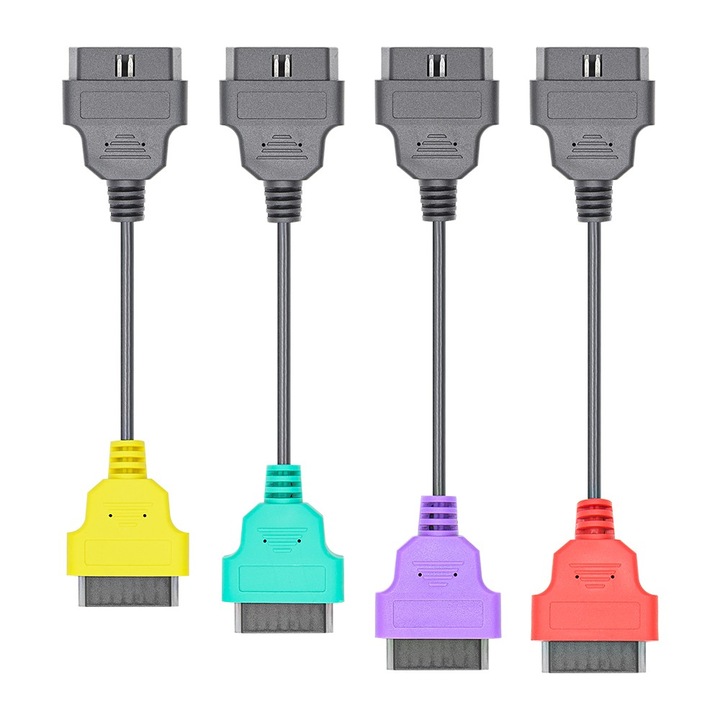 Комплект 4 автомобилни кабел адаптери за Fiat, OBD2 16 пина