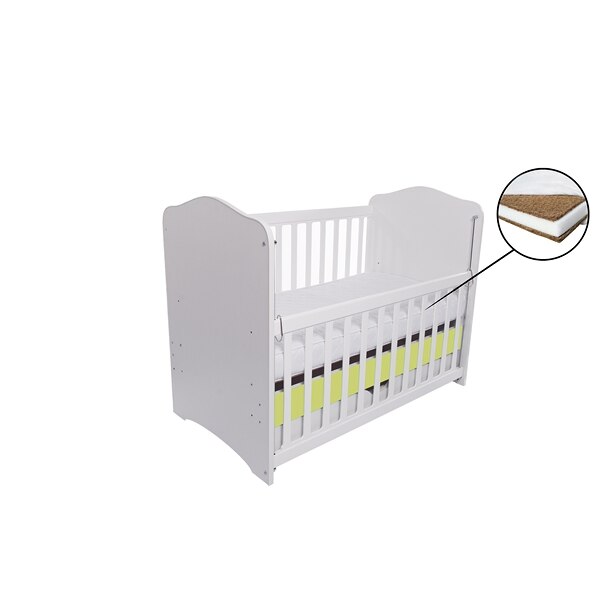 Patut eurogloria como culisant cu sertar - alb cu verde + saltea cocos 10 cm