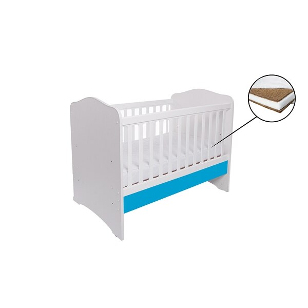 Patut eurogloria como fara sertar - alb cu albastru + saltea cocos 10 cm