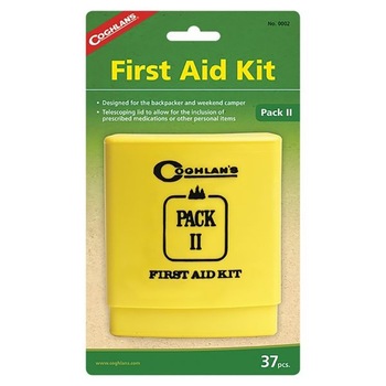 Kit de prim ajutor Coghlan's Pack II cu 37 de produse, cu ghid de utilizare, compact, 120 grame Kit de prim ajutor Coghlan's Pack II cu 37 de produse, cu ghid de utilizare, compact, 120 grame