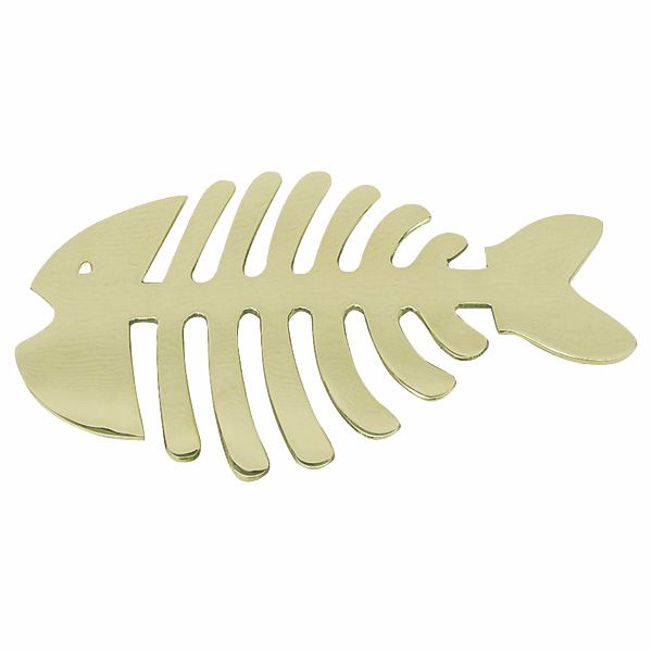 Suport oala Sea Club cu tema marina, alama, model peste, 26.5x17.5cm