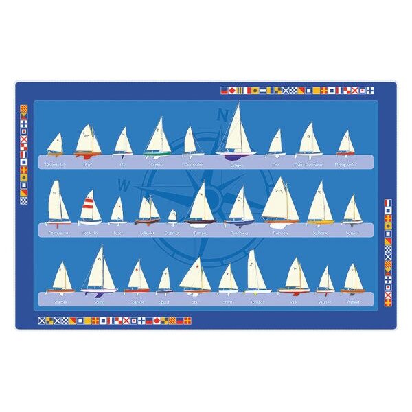 Suporturi de masa Sea Club, set 4 bucati, plastic, model cu faruri, 43x29 cm