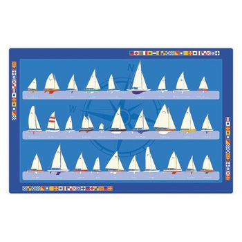 Suporturi de masa Sea Club, set 4 bucati, plastic, model cu faruri, 43x29 cm Suporturi de masa Sea Club, set 4 bucati, plastic, model cu faruri, 43x29 cm