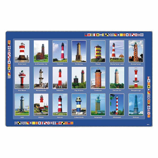 Suporturi de masa Sea Club, set 4 bucati, plastic, model cu faruri germane, 43x29 cm