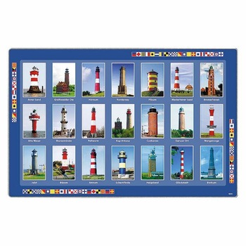 Suporturi de masa Sea Club, set 4 bucati, plastic, model cu faruri germane, 43x29 cm Suporturi de masa Sea Club, set 4 bucati, plastic, model cu faruri germane, 43x29 cm