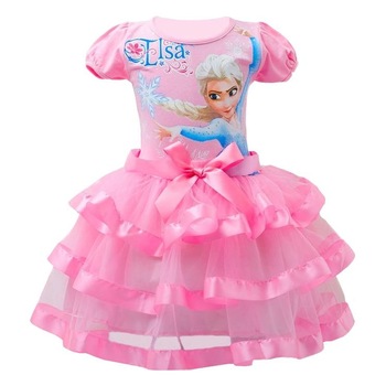 Rochita eleganta cu volane din voal, 5-6 ani, 110-116 cm, bumbac, Elsa, roz, vara Rochita eleganta cu volane din voal, 5-6 ani, 110-116 cm, bumbac, Elsa, roz, vara