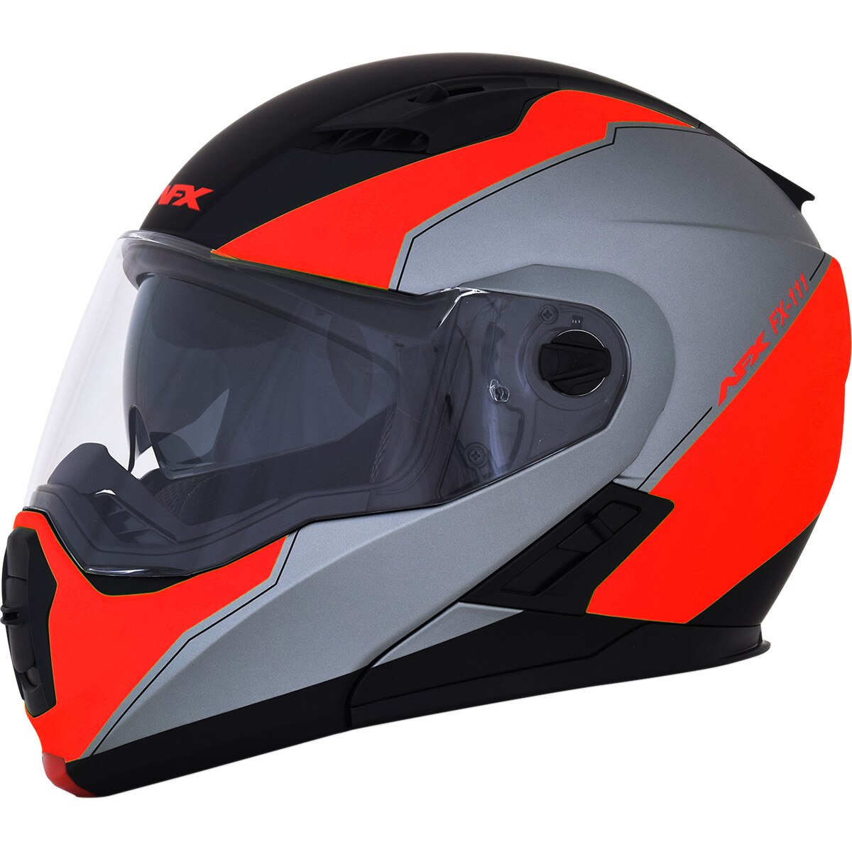 Casca AFX FX-111 Flip-Up culoare Negru mat/Rosu Marime S