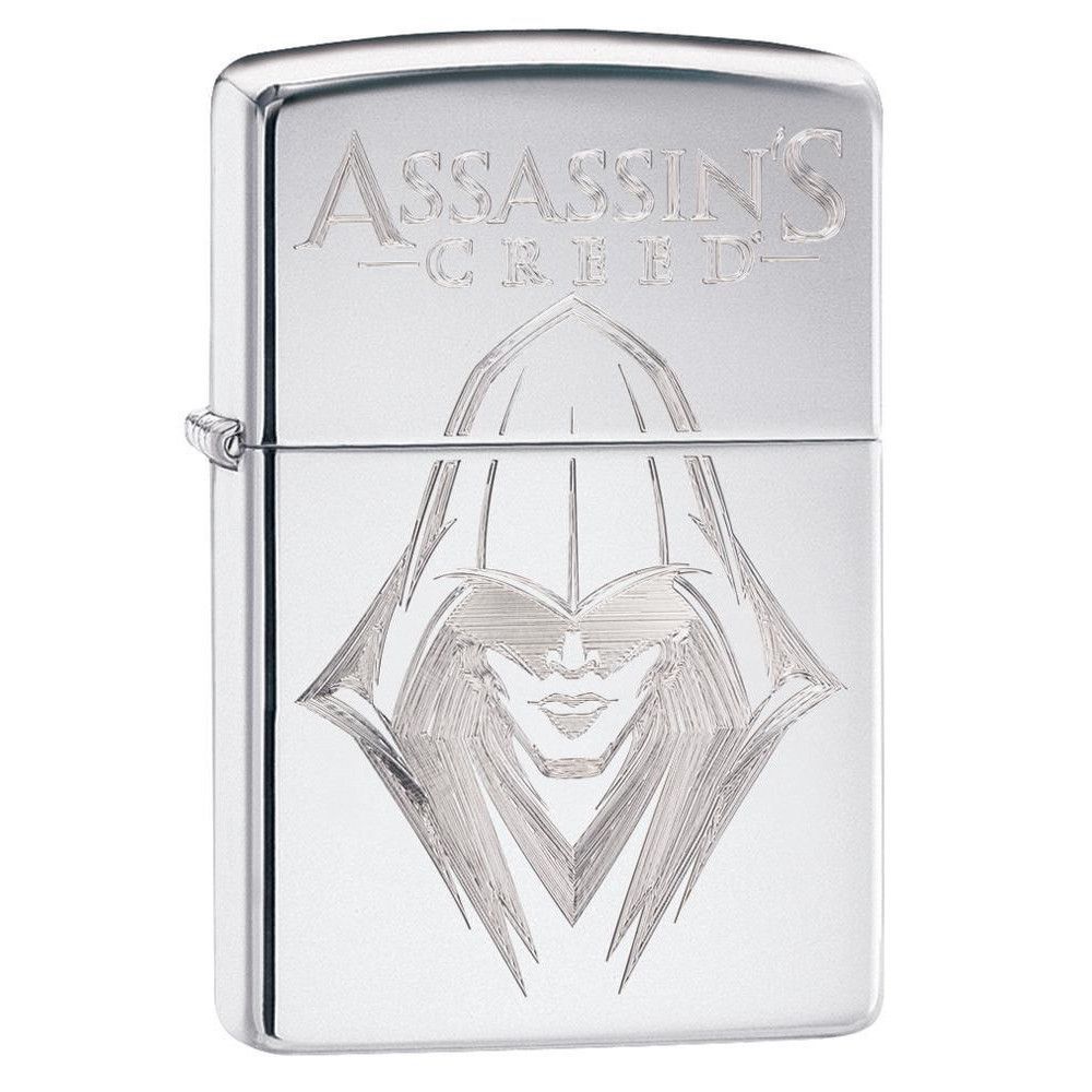 Bricheta Zippo High Polish Chrome Assassin's Creed-Hooded Figure