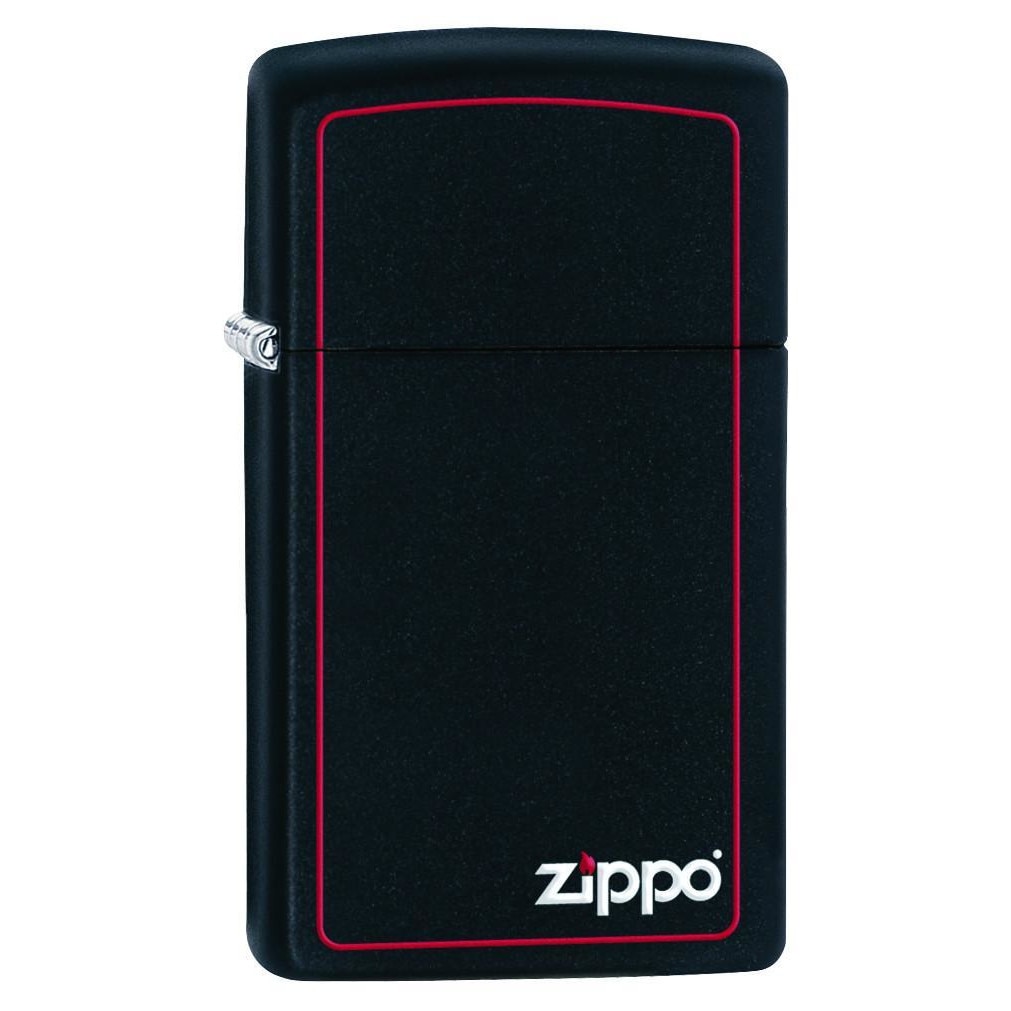Bricheta Zippo Black Matte Slim Red Border