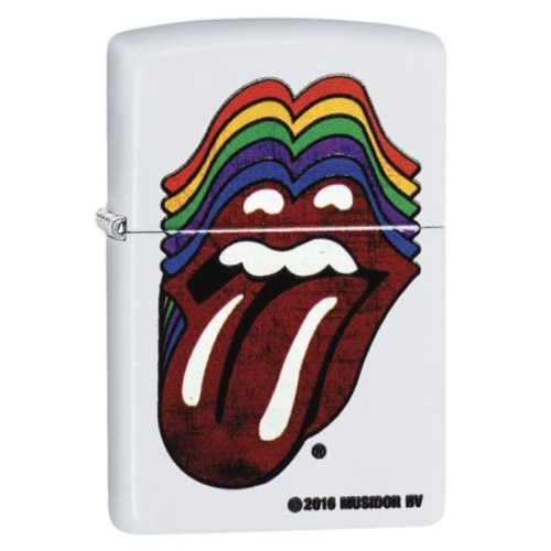 Bricheta Zippo White Matte Color Rolling Stones