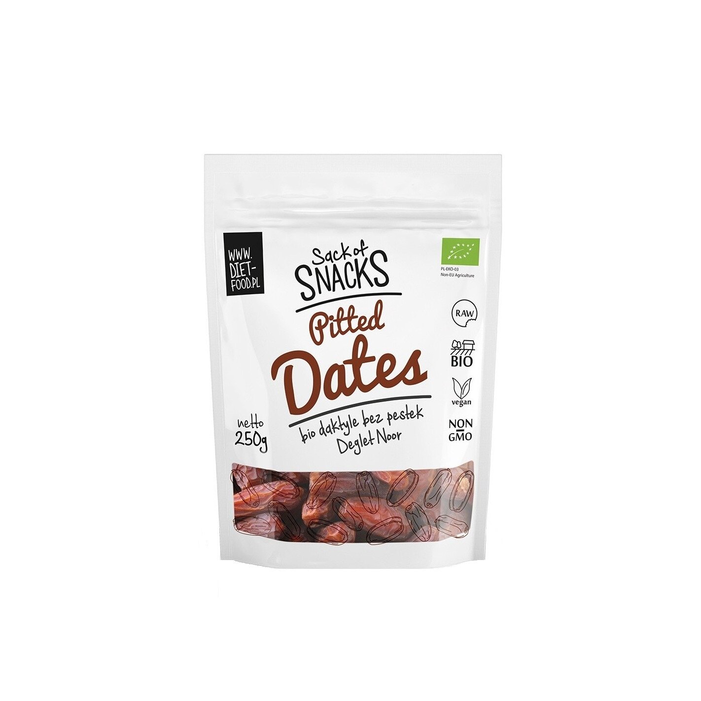 Curmale uscate bio fara samburi Deglet Nour, Diet Food, 250g