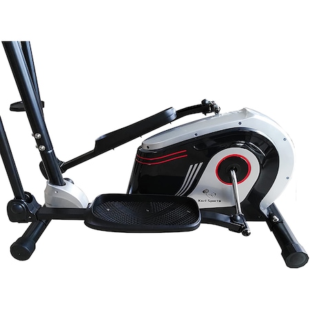 Bicicleta fitness eliptica Karl Sports, volanta 4kg, negru/rosu/argintiu